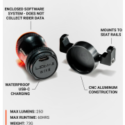 Lezyne - lumini spate stop - SADDLE "AI Alert" - 250 lumeni - USB - negru