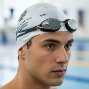 Cască înot TYR World Aquatics Otopeni 2025 - alb/negru, ediție limitată