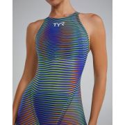 Costum înot întreg femei TYR AVICTOR Closed Back LUMINIS - verde electric | competiție