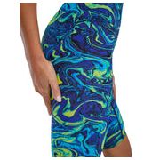 Costum înot întreg femei TYR Thresher Open Back - albastru/verde