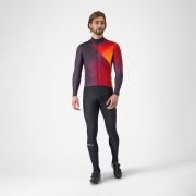 Tricou ciclism Castelli Amplify Thermal - mov/roșu/galben | termoizolant