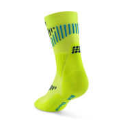 Șosete compresie mid cut CEP Core Run Merino 3.0 - lime | albastru | alergare iarnă