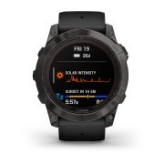 Garmin fenix 7X Pro – Ediţia Sapphire Solar | Titan DLC Carbon Grey, curea neagră