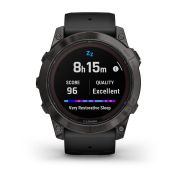 Garmin fenix 7X Pro – Ediţia Sapphire Solar | Titan DLC Carbon Grey, curea neagră