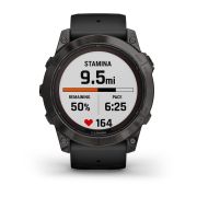 Garmin fenix 7X Pro – Ediţia Sapphire Solar | Titan DLC Carbon Grey, curea neagră