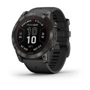 Garmin fenix 7X Pro – Ediţia Sapphire Solar | Titan DLC Carbon Grey, curea neagră