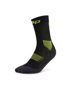 Șosete compresie mid cut CEP Run 5.0 - negru/lime | stabilitate și performanță
