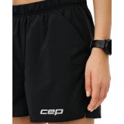 Pantaloni scurți alergare CEP Core Run Loose Fit femei - negru | largi, rezistenți vânt