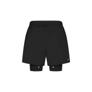 Pantaloni scurți alergare CEP Core Run 2in1 femei - negru | compresie + libertate mișcare