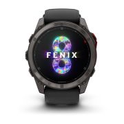 Garmin fenix 8 Pro – 51 mm, MicroLED | Sapphire, Titan DLC gri carbon cu curea din silicon neagră/Pebble Grey