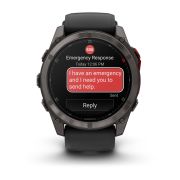 Garmin fenix 8 Pro – 51 mm, MicroLED | Sapphire, Titan DLC gri carbon cu curea din silicon neagră/Pebble Grey