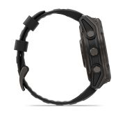 Garmin fenix 8 Pro – 51 mm, MicroLED | Sapphire, Titan DLC gri carbon cu curea din silicon neagră/Pebble Grey