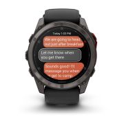 Garmin fenix 8 Pro – 51 mm, MicroLED | Sapphire, Titan DLC gri carbon cu curea din silicon neagră/Pebble Grey