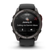 Garmin fenix 8 Pro – 51 mm, MicroLED | Sapphire, Titan DLC gri carbon cu curea din silicon neagră/Pebble Grey