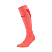Șosete compresie înalte CEP Run Ultralight 4.0 - coral neon | roșu
