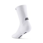 Șosete compresie alergare CEP Run 5.0 Mid Cut - albe | femei