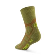 Șosete compresie hiking CEP Hiking Max Cushion 2.0 - olive/maro | amortizare maximă