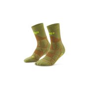 Șosete compresie hiking CEP Hiking Max Cushion 2.0 - olive/maro | amortizare maximă