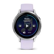 Garmin Venu 4 AMOLED 41 mm - Smartwatch cu GPS argintiu cu curea mov Periwinkle