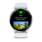 Garmin - Venu 3 smartwatch cu GPS și AMOLED - ramă argintie din oţel inoxidabil şi carcasă whitestone şi brăţară din silicon