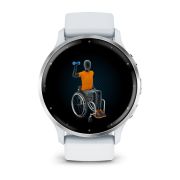 Garmin - Venu 3 smartwatch cu GPS și AMOLED - ramă argintie din oţel inoxidabil şi carcasă whitestone şi brăţară din silicon