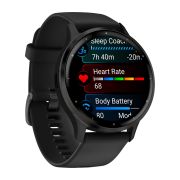 Garmin - Venu 3 smartwatch cu GPS și AMOLED - ramă gri ardezie din oţel inoxidabil, carcasă neagră şi curea din silicon