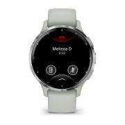 Garmin - Venu 3s smartwatch cu GPS și AMOLED - ramă argintie din oţel inoxidabil şi carcasă sage grey şi brăţară din silicon