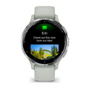 Garmin - Venu 3s smartwatch cu GPS și AMOLED - ramă argintie din oţel inoxidabil şi carcasă sage grey şi brăţară din silicon