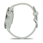 Garmin - Venu 3s smartwatch cu GPS și AMOLED - ramă argintie din oţel inoxidabil şi carcasă sage grey şi brăţară din silicon