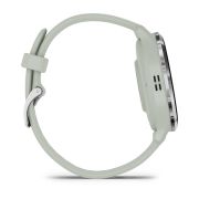 Garmin - Venu 3s smartwatch cu GPS și AMOLED - ramă argintie din oţel inoxidabil şi carcasă sage grey şi brăţară din silicon