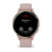 Garmin - Venu 3s smartwatch cu GPS și AMOLED - ramă din oţel inoxidabil Soft Gold cu carcasă Dust Rose şi curea din silicon