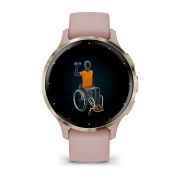Garmin - Venu 3s smartwatch cu GPS și AMOLED - ramă din oţel inoxidabil Soft Gold cu carcasă Dust Rose şi curea din silicon