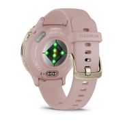 Garmin - Venu 3s smartwatch cu GPS și AMOLED - ramă din oţel inoxidabil Soft Gold cu carcasă Dust Rose şi curea din silicon
