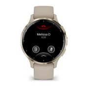 Garmin - Venu 3s smartwatch cu GPS și AMOLED - ramă din oţel inoxidabil Soft Gold cu carcasă French Gray şi curea din silicon