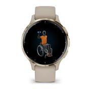 Garmin - Venu 3s smartwatch cu GPS și AMOLED - ramă din oţel inoxidabil Soft Gold cu carcasă French Gray şi curea din silicon