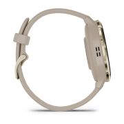 Garmin - Venu 3s smartwatch cu GPS și AMOLED - ramă din oţel inoxidabil Soft Gold cu carcasă French Gray şi curea din silicon