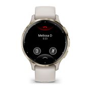 Garmin - Venu 3s smartwatch cu GPS și AMOLED - ramă din oţel inoxidabil Soft Gold cu carcasă Ivory şi curea din silicon