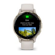 Garmin - Venu 3s smartwatch cu GPS și AMOLED - ramă din oţel inoxidabil Soft Gold cu carcasă Ivory şi curea din silicon