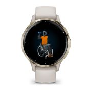 Garmin - Venu 3s smartwatch cu GPS și AMOLED - ramă din oţel inoxidabil Soft Gold cu carcasă Ivory şi curea din silicon