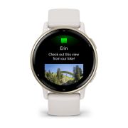 Garmin - Vivoactive 5 smartwatch cu GPS și AMOLED - ramă Cream Gold - carcasă Ivory  şi bratara din silicon