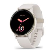 Garmin - Vivoactive 5 smartwatch cu GPS și AMOLED - ramă Cream Gold - carcasă Ivory  şi bratara din silicon
