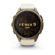 Garmin Fenix 9 Pro AMOLED inReach - 43 mm Titan Gold French Gray - Smartwatch Multisport Premium cu AMOLED