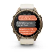 Garmin Fenix 9 Pro AMOLED inReach - 43 mm Titan Gold French Gray - Smartwatch Multisport Premium cu AMOLED