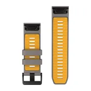 Garmin QuickFit 26 - curea silicon - gri Silver Gray I Yellow Flare
