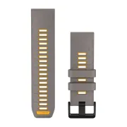 Garmin QuickFit 26 - curea silicon - gri Silver Gray I Yellow Flare