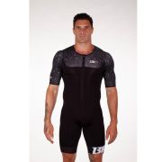 Z3R0D - Costum triatlon cu maneca scurta barbati START TTSUIT trisuit - negru gri strobo light