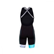 Z3R0D - Costum triatlon fara maneci femei START TTSUIT trisuit - negru albastru gri noisy glitch