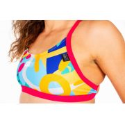 Z3R0D - sutien Costum baie femei two pieces - verde roz albastru tropadelic