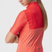 Castelli  - tricou ciclism femei maneca scurta Velocisoma W jersey - portocaliu coral roz briliant