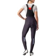 Castelli - Pantaloni lungi ciclism cu bretele iarna si vreme rece pentru femei Sorpasso Ros W bibtight - mov inchis gri reflex